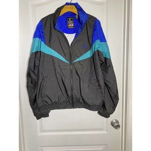 Vintage 90s JCPenny USA Olympics Windbreaker Jacket Black Blue Green Size L